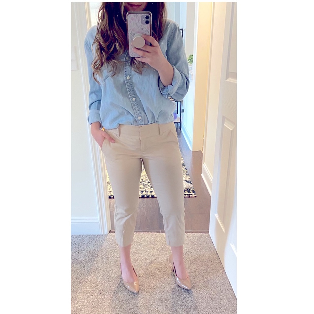 Ann Taylor Cropped Khakis - Petite